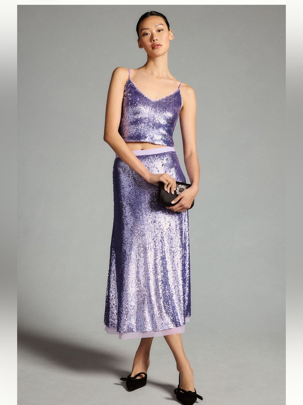 Le Superbe Tiny Dancer Sequin Skirt For Anthropologie Purple Size 4